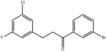 1-(3-溴苯基)-3-(3-氯-5-氟苯基)丙-1-酮, 898750-46-4, 结构式