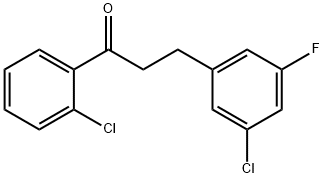 2'-クロロ-3-(3-クロロ-5-フルオロフェニル)プロピオフェノン 化学構造式