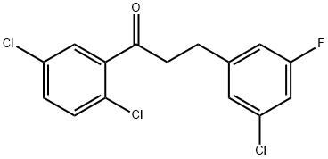 3-(3-クロロ-5-フルオロフェニル)-2',5'-ジクロロプロピオフェノン 化学構造式