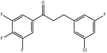 3-(3-クロロ-5-フルオロフェニル)-3',4',5'-トリフルオロプロピオフェノン 化学構造式