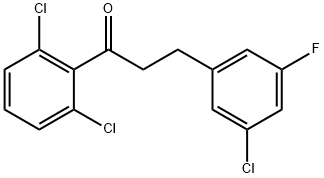 3-(3-クロロ-5-フルオロフェニル)-2',6'-ジクロロプロピオフェノン 化学構造式