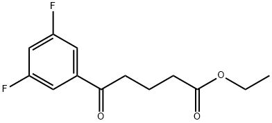 5-(3,5-ジフルオロフェニル)-5-オキソ吉草酸エチル 化学構造式