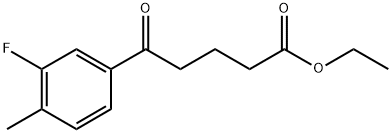 5-(3-フルオロ-4-メチルフェニル)-5-オキソ吉草酸エチル 化学構造式