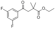 4-(3,5-ジフルオロフェニル)-2,2-ジメチル-4-オキソ酪酸エチル 化学構造式