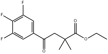 エチル2,2-ジメチル-4-オキソ-4-(3,4,5-トリフルオロフェニル)ブチラート 化学構造式