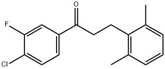 4'-クロロ-3-(2,6-ジメチルフェニル)-3'-フルオロプロピオフェノン 化学構造式
