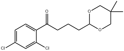 2',4'-ジクロロ-4-(5,5-ジメチル-1,3-ジオキサン-2-イル)ブチロフェノン 化学構造式