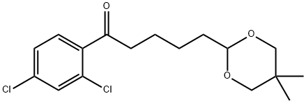 2',4'-ジクロロ-5-(5,5-ジメチル-1,3-ジオキサン-2-イル)バレロフェノン 化学構造式