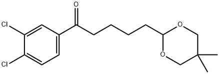 3',4'-DICHLORO-5-(5,5-DIMETHYL-1,3-DIOXAN-2-YL)VALEROPHENONE Structure