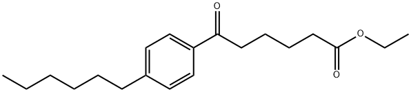 6-(4-ヘキシルフェニル)-6-オキソヘキサン酸エチル 化学構造式