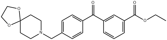 3-(4-((1,4-二噁烷-8-氮杂螺环并[4.5]癸-8-基)甲基)苯甲酰基)苯甲酸乙酯 结构式