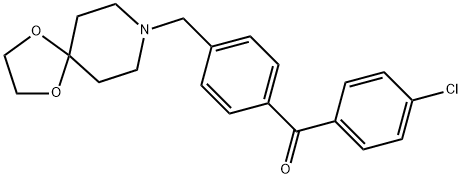 (4-((1,4-二噁烷-8-氮杂螺环并[4.5]癸烷-8-基)甲基)苯基)(4-氯苯基)甲酮, 898757-82-9, 结构式