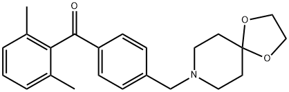 2,6-ジメチル-4'-[8-(1,4-ジオキサ-8-アザスピロ[4.5]デシル)メチル]ベンゾフェノン 化学構造式