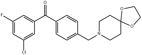 3-CHLORO-4'-[8-(1,4-DIOXA-8-AZASPIRO[4.5]DECYL)METHYL]-5-FLUOROBENZOPHENONE