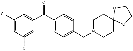 3,5-DICHLORO-4'-[8-(1,4-DIOXA-8-AZASPIRO[4.5]DECYL)METHYL]BENZOPHENONE Struktur