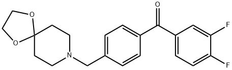 3,4-DIFLUORO-4'-[8-(1,4-DIOXA-8-AZASPIRO[4.5]DECYL)METHYL]BENZOPHENONE Structure