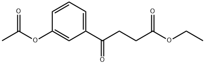 4-(3-アセトキシフェニル)-4-オキソ酪酸エチル 化学構造式