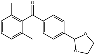 2,6-DIMETHYL-4'-(1,3-DIOXOLAN-2-YL)BENZOPHENONE Structure