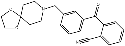 2-CYANO-3'-[8-(1,4-DIOXA-8-AZASPIRO[4.5]DECYL)METHYL]BENZOPHENONE Structure