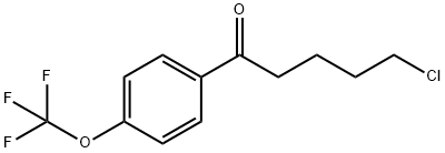 5-クロロ-1-オキソ-1-(4-トリフルオロメトキシフェニル)ペンタン 化学構造式