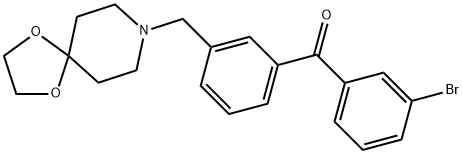 3-BROMO-3'-[8-(1,4-DIOXA-8-AZASPIRO[4.5]DECYL)METHYL]BENZOPHENONE Structure