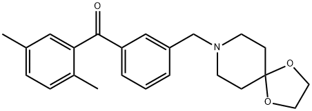 2,5-DIMETHYL-3'-[8-(1,4-DIOXA-8-AZASPIRO[4.5]DECYL)METHYL]BENZOPHENONE Structure