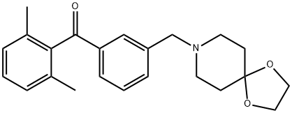 2,6-DIMETHYL-3'-[8-(1,4-DIOXA-8-AZASPIRO[4.5]DECYL)METHYL]BENZOPHENONE Structure