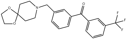 (3-((1,4-二噁烷-8-氮杂螺环并[4.5]癸烷-8-基)甲基)苯基)(3-(三氟甲基)苯基)甲酮, 898762-05-5, 结构式