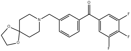 (3-((1,4-二噁烷-8-氮杂螺环并[4.5]癸烷-8-基)甲基)苯基)(3,4,5-三氟苯基)甲酮, 898762-43-1, 结构式