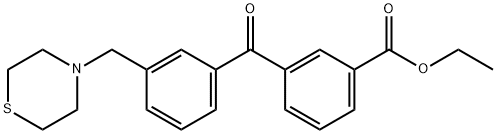 3-(3-(硫代吗啉甲基)苯甲酰基)苯甲酸乙酯, 898762-92-0, 结构式