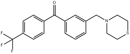 3-チオモルホリノメチル-4'-トリフルオロメチルベンゾフェノン 化学構造式
