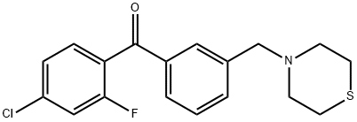 4-CHLORO-2-FLUORO-3'-THIOMORPHOLINOMETHYL BENZOPHENONE Structure