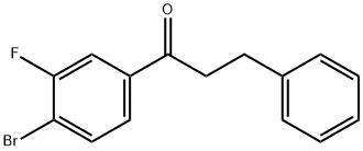 4'-ブロモ-3'-フルオロ-3-フェニルプロピオフェノン 化学構造式
