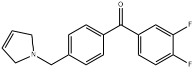 3,4-DIFLUORO-4'-(3-PYRROLINOMETHYL) BENZOPHENONE Struktur