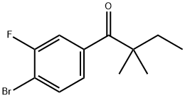 4'-ブロモ-2,2-ジメチル-3'-フルオロブチロフェノン 化学構造式