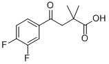 4-(3,4-ジフルオロフェニル)-2,2-ジメチル-4-オキソ酪酸 化学構造式
