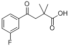 2,2-ジメチル-4-(3-フルオロフェニル)-4-オキソ酪酸 化学構造式