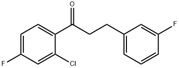 2'-クロロ-4'-フルオロ-3-(3-フルオロフェニル)プロピオフェノン 化学構造式