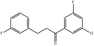 3'-CHLORO-5'-FLUORO-3-(3-FLUOROPHENYL)PROPIOPHENONE Structure