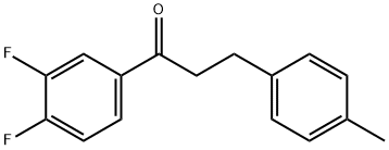 3',4'-ジフルオロ-3-(4-メチルフェニル)プロピオフェノン 化学構造式