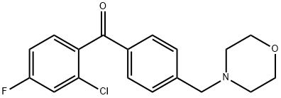 2-CHLORO-4-FLUORO-4'-MORPHOLINOMETHYL BENZOPHENONE Structure
