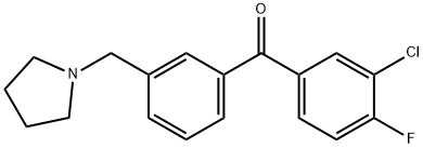 3-CHLORO-4-FLUORO-3'-PYRROLIDINOMETHYL BENZOPHENONE Structure