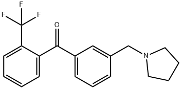 3'-ピロリジノメチル-2-トリフルオロメチルベンゾフェノン 化学構造式