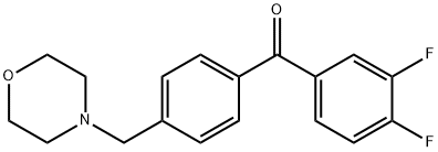 (3,4-二氟苯基)(4-(吗啉代甲基)苯基)甲酮, 898770-67-7, 结构式