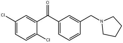 2,5-DICHLORO-3'-PYRROLIDINOMETHYL BENZOPHENONE Structure