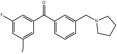 3,5-DIFLUORO-3'-PYRROLIDINOMETHYL BENZOPHENONE Structure