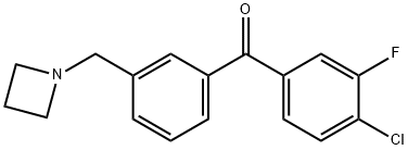 3'-アゼチジノメチル-4-クロロ-3-フルオロベンゾフェノン 化学構造式