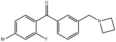 3'-アゼチジノメチル-4-ブロモ-2-フルオロベンゾフェノン 化学構造式