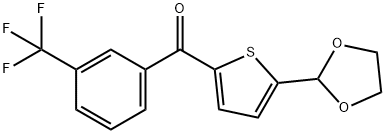 (5-(1,3-二氧戊环-2-基)噻吩-2-基)(3-(三氟甲基)苯基)甲酮 结构式