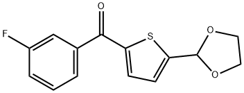 (5-(1,3-二氧戊环-2-基)噻吩-2-基)(3-氟苯基)甲酮, 898773-38-1, 结构式